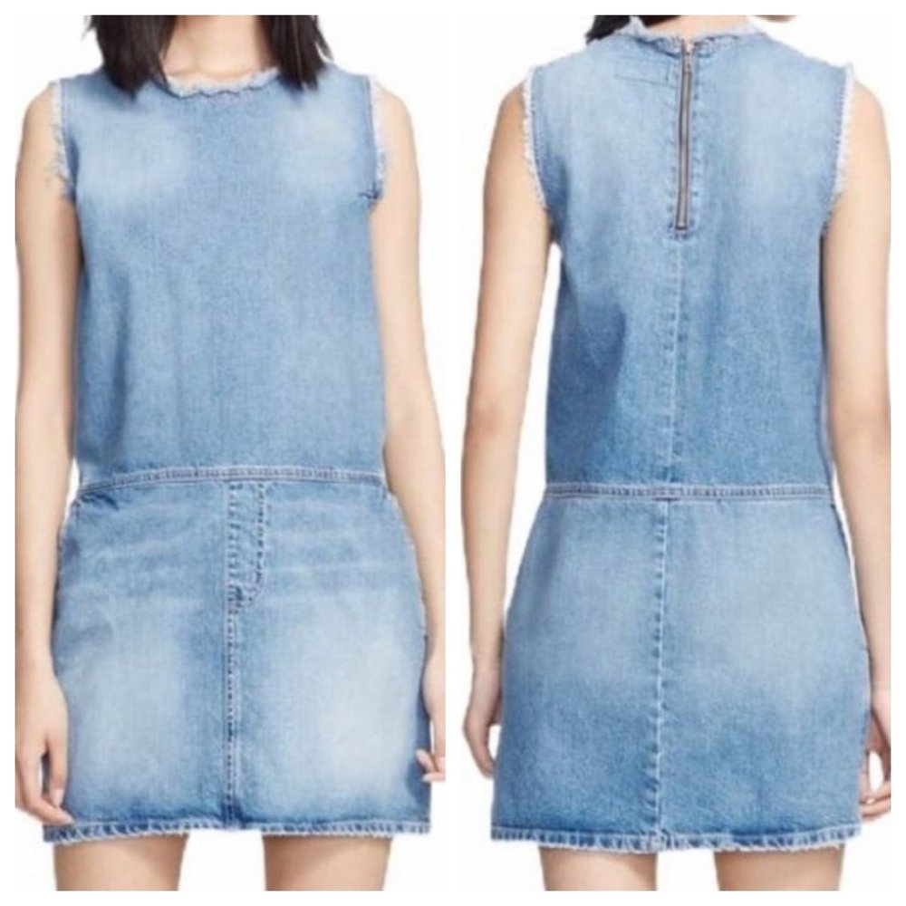 Current/Elliott Denim Tattered Shift Dress Size 0